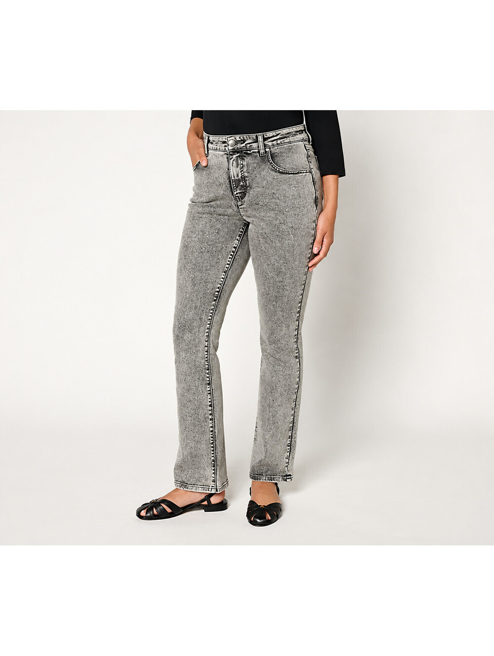 Women with Control Contour Curves Regular Black Wash Jeans Grey Wash, 8
